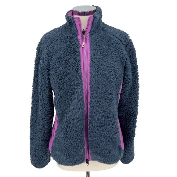 Mountain Hardwear Reversible Sherpa Fleece Womens Jacket Purple Blue Size Medium - Picture 1 of 16